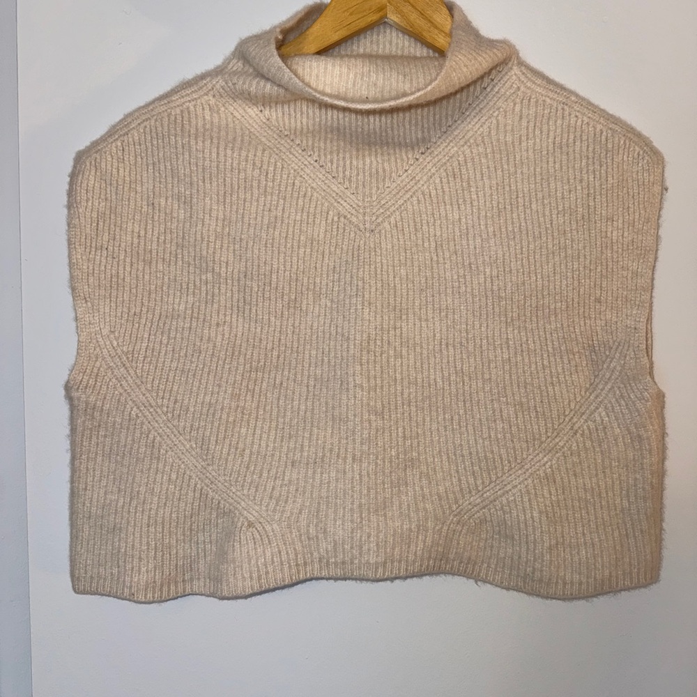 Anthropologie Cream Cashmere Cowl-Neck Sweater